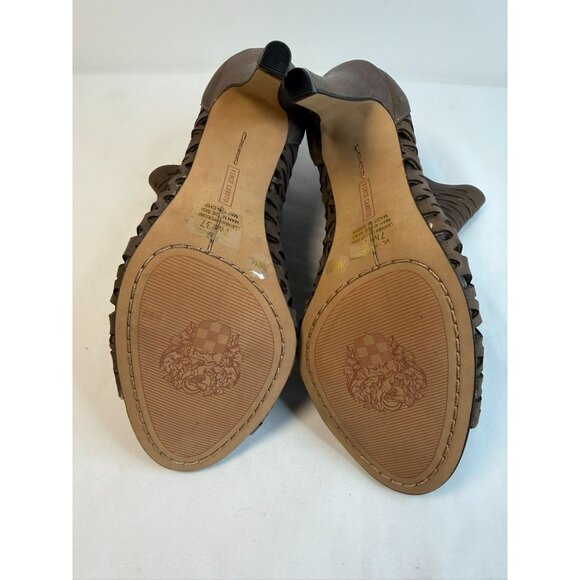 Vince Camuto Krandi Womens Size 7M Brownish Gray Laser Cut Heeled Booties - Picture 10 of 12